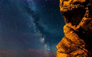 Galaxy Rock Stone Stars Milky Way Night HD wallpaper thumb