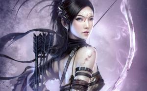 Girl with bow and arrow wallpaper thumb