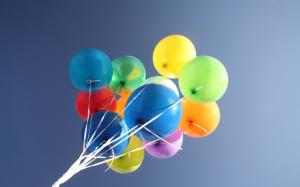Colorful balloons, sky background wallpaper thumb