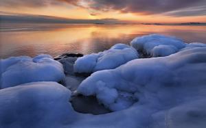 Uppland, Sweden, winter, sea, ice, sunrise wallpaper thumb