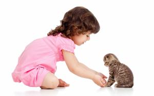 Cute Child With Cute Cat wallpaper thumb