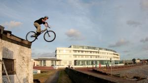 Bicycle Jump Trick Stop Action HD wallpaper thumb