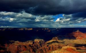 Grand Canyon, clouds, shadows, dusk wallpaper thumb