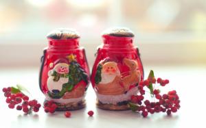 Candles Red Berries Twigs Winter Christmas New Year wallpaper thumb