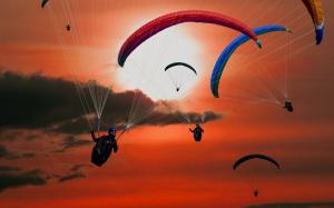 Flying Paragliders wallpaper thumb