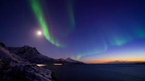 Norway, the northern lights, night, mountain pictures, scenery wallpaper thumb