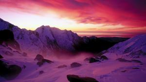 Sunset Over Franz Josef Glacier New Zeal wallpaper thumb