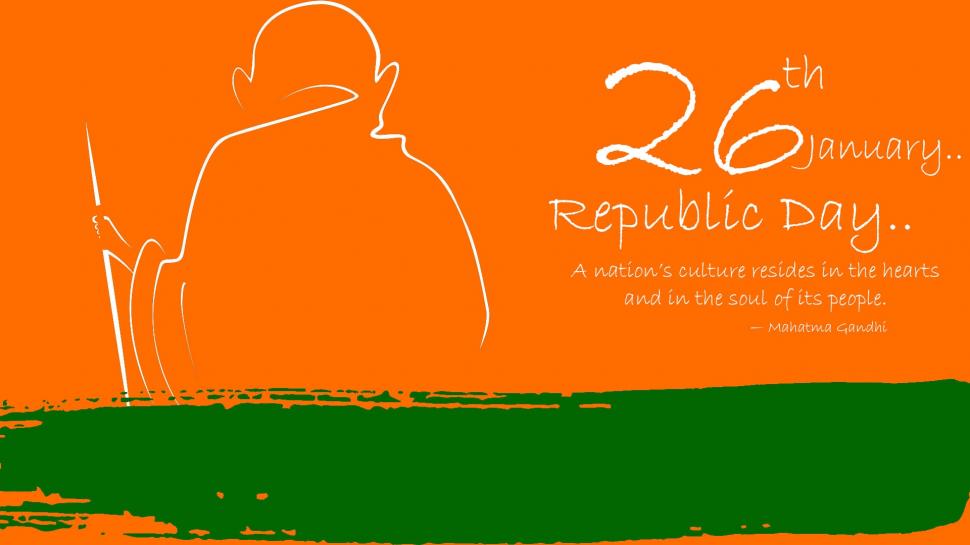 Republic Day With Mahatma Gandhi wallpaper,festival HD wallpaper,holiday HD wallpaper,republic day HD wallpaper,Republic Day HD wallpaper,1920x1080 wallpaper