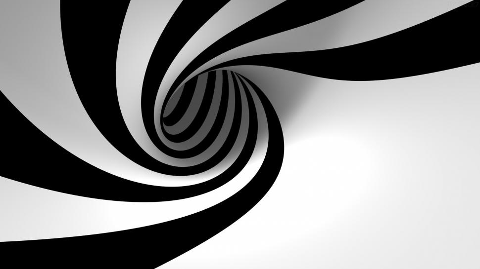 3D Black & White Spiral wallpaper,white HD wallpaper,black HD wallpaper,spiral HD wallpaper,3d & abstract HD wallpaper,1920x1080 wallpaper