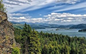 Lake Coeur Dalene Nature Landscapes Mountains Trees Forest Sky Clouds Scenic Cliff High Resolution Images wallpaper thumb