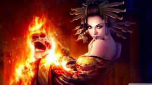 Women Witch Skulls Fantasy Art Free Background wallpaper thumb