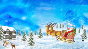 santa claus, new year, christmas, presents, reindeer wallpaper thumb