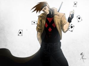 Gambit Marvel Playing Cards White HD wallpaper thumb
