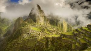 Machu Picchu Inca Ruins Overgrowth Jungle Landscape HD wallpaper thumb