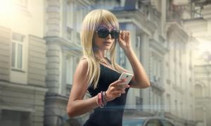Women, Blonde, Glasses, Portrait, Cellphone wallpaper thumb