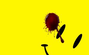 Watchmen Smiley Face Blood Yellow HD wallpaper thumb