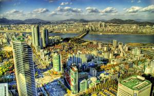 Nice High View Of Large City Hdr wallpaper thumb