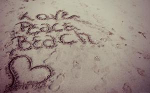 Love written in the sand wallpaper thumb