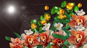 Emeralds Topaz Blooms wallpaper thumb