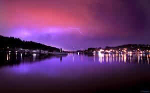 Lightning In Sky Of Pink-purple wallpaper thumb