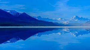 Pukaki lake, mountain, sky, scenery wallpaper thumb