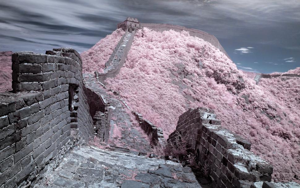The Great Wall of China China Pink Wall HD wallpaper,nature HD wallpaper,the HD wallpaper,pink HD wallpaper,wall HD wallpaper,great HD wallpaper,china HD wallpaper,1920x1200 wallpaper