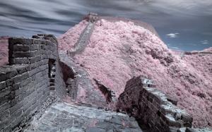 The Great Wall of China China Pink Wall HD wallpaper thumb