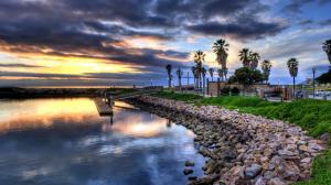 Ling Dock By A Stone Shore Hdr wallpaper thumb
