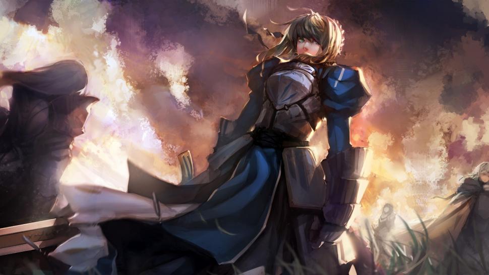 Anime Fate/Zero Manga Saber HD wallpaper,cartoon/comic HD wallpaper,anime HD wallpaper,manga HD wallpaper,fate HD wallpaper,zero HD wallpaper,saber HD wallpaper,1920x1080 wallpaper