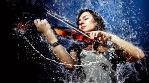 Water And Violin Best  Image wallpaper thumb