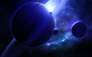 Blue Planets Stars Starlight HD wallpaper thumb