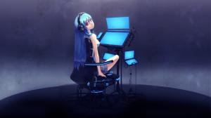 Anime, Anime Girls, Original Characters, Blue Hair, Headphones wallpaper thumb