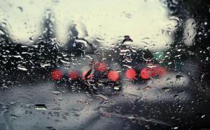 Rain on a car window wallpaper thumb