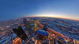 Great Aerial View Of Moscow At Night wallpaper thumb
