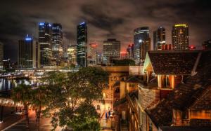Australia House Sydney Night Lights Buildings Skyscrapers Hdr Desktop Background Images wallpaper thumb