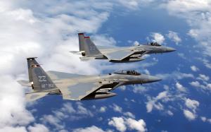 F 15C Eagles flies Over Okinawa HD wallpaper thumb