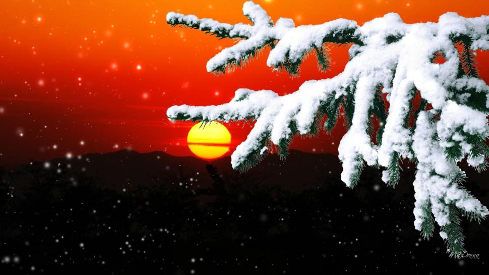 Sunset Snow wallpaper,firefox persona HD wallpaper,tree HD wallpaper,sunset HD wallpaper,cold HD wallpaper,snowing HD wallpaper,snow HD wallpaper,winter HD wallpaper,3d & abstract HD wallpaper,1920x1080 wallpaper