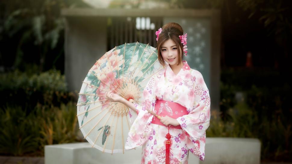 Beautiful japanese girl, kimono, umbrella wallpaper,Beautiful HD wallpaper,Japanese HD wallpaper,Girl HD wallpaper,Kimono HD wallpaper,Umbrella HD wallpaper,2560x1440 wallpaper