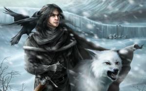 Warrior With Wolf wallpaper thumb