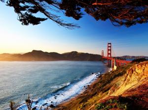 Water Landscapes Nature Sun Bridges Golden Gate Bridge San Francisco Desktop Background Images wallpaper thumb