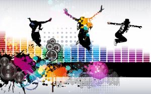 Colorful music fly vector wallpaper thumb