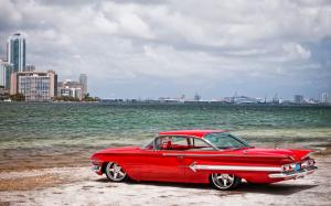 Classic Car Classic Beach Chevrolet Impala HD wallpaper thumb