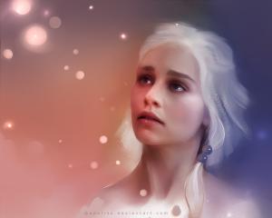 Game of Thrones Blonde Face Drawing Daenerys HD wallpaper thumb