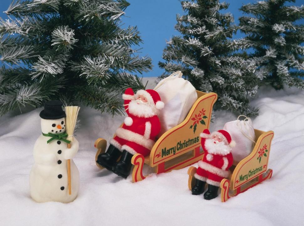 Santa claus, sleigh, snowman, christmas tree, christmas wallpaper,santa claus wallpaper,sleigh wallpaper,snowman wallpaper,christmas tree wallpaper,christmas wallpaper,1910x1420 wallpaper