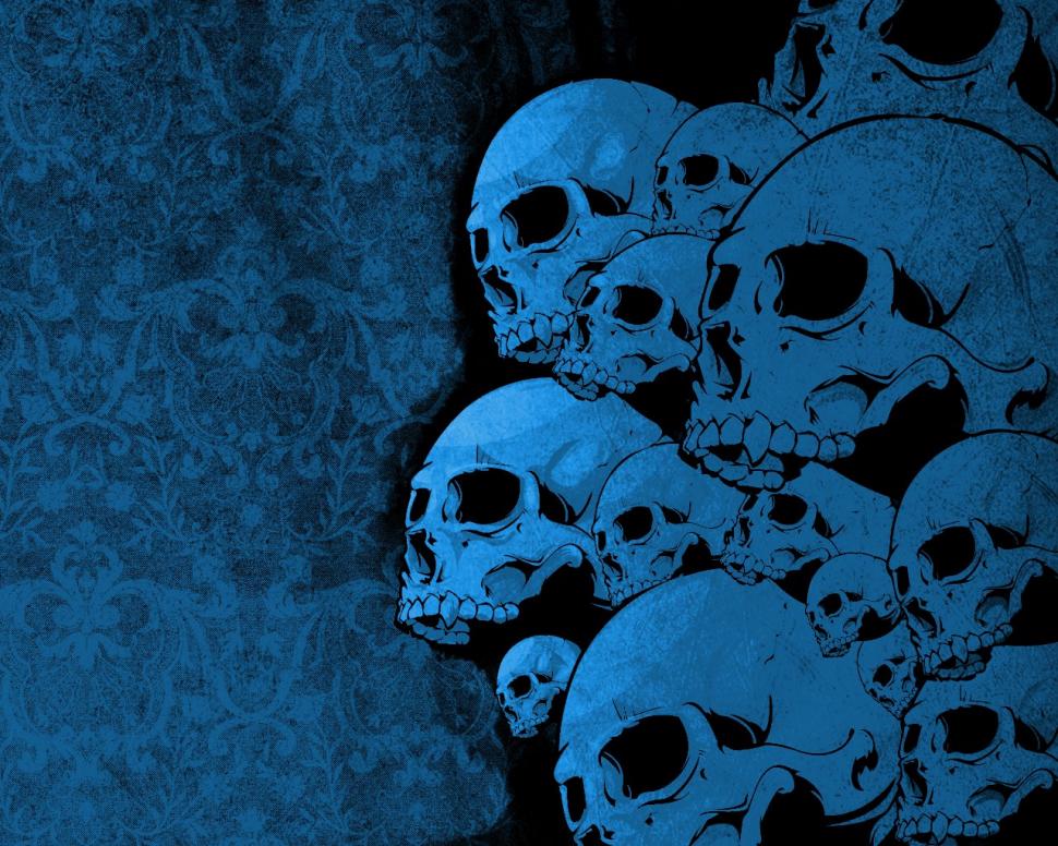 Fantasy, Skull, Skeletons, Scary, Flowers, Blue wallpaper,fantasy wallpaper,skull wallpaper,skeletons wallpaper,scary wallpaper,flowers wallpaper,blue wallpaper,1280x1024 wallpaper