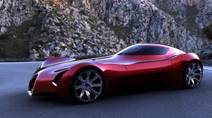Bugatti Aerolithe concept red supercar wallpaper thumb
