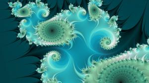 Blue fractal shapes wallpaper thumb
