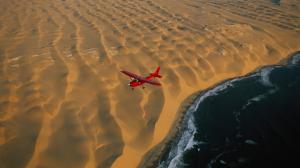 Airplane Plane Desert Aerial Beach Ocean HD wallpaper thumb