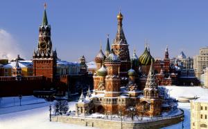 St Basil's Cathedral and Spassky Tower, Red Square wallpaper thumb