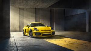 Porsche Cayman GT4, Yellow Car, Underground Parking wallpaper thumb